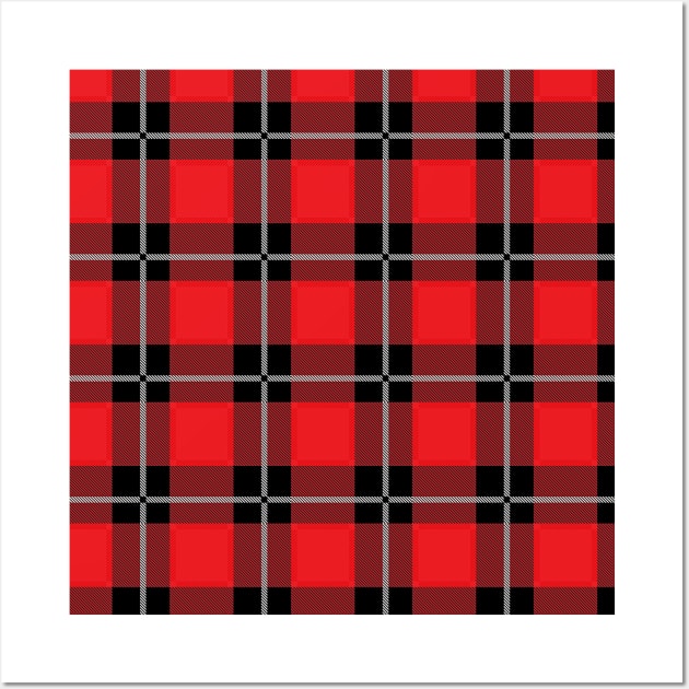 Red and Black Flannel-Plaid Pattern Wall Art by Design_Lawrence